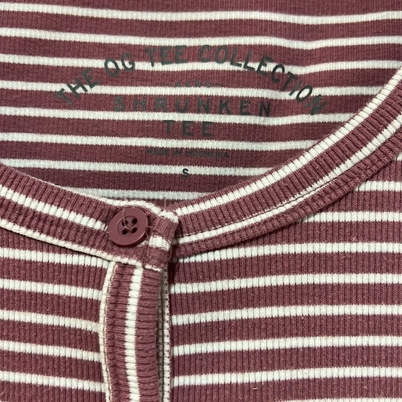 Aeropostale OG Tee Collection Striped Shrunken Shirt Small - Picture 2 of 4